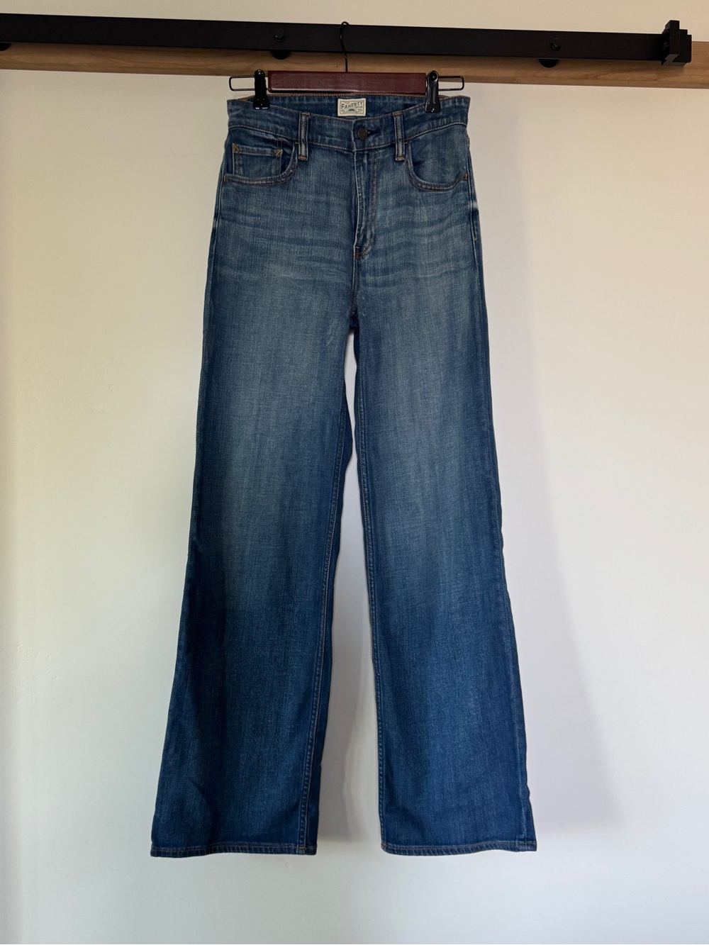 Faherty Medium Blue Wide-Leg Jeans